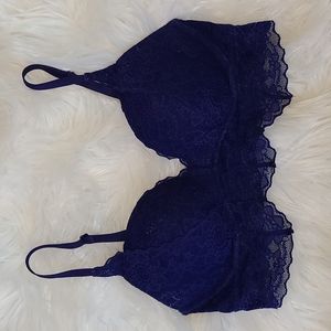 Victoria's secret Bandeau push up bra sm navy lace
